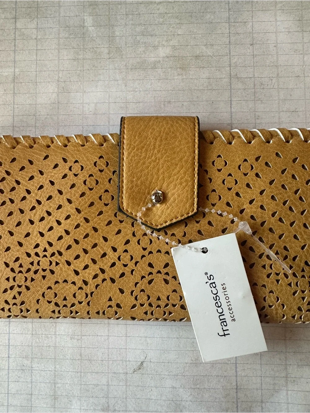 Francesca's Collections Perforated Wallet Clutch - Sunshine